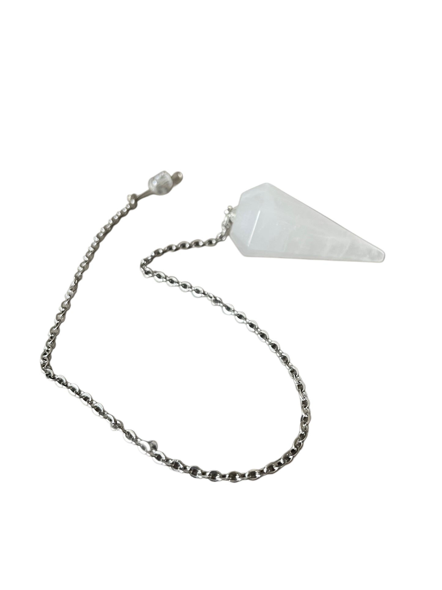 Pendule divination en cristal de roche